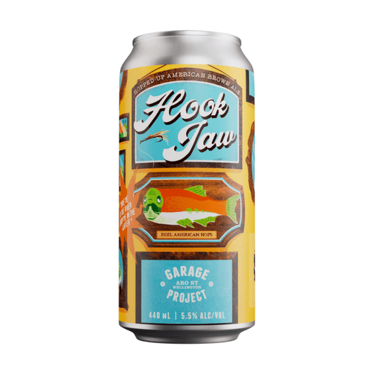 Garage Project Hook Jaw Hopped up American Brown Ale 440ml - Harold's Food and Liquor