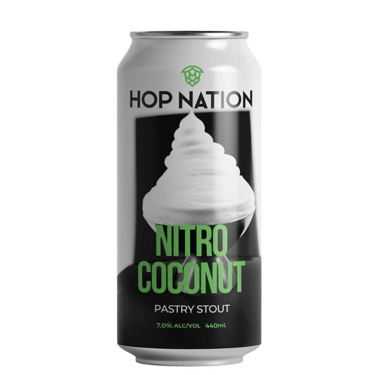Hop Nation Nitro Coconut Pastry Stout 440ml - Harold's Food and Liquor