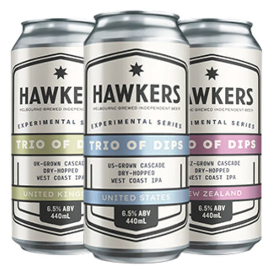 Hawkers Trio of Dips NZ, UK & US WC IPA 3 x 440ml Pack