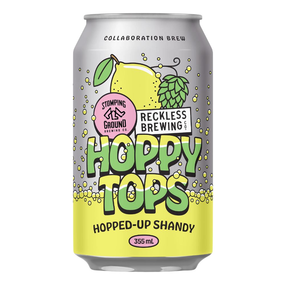 Stomping Ground x Reckless Brewing Hoppy Tops Hopped-Up Shandy 355ml