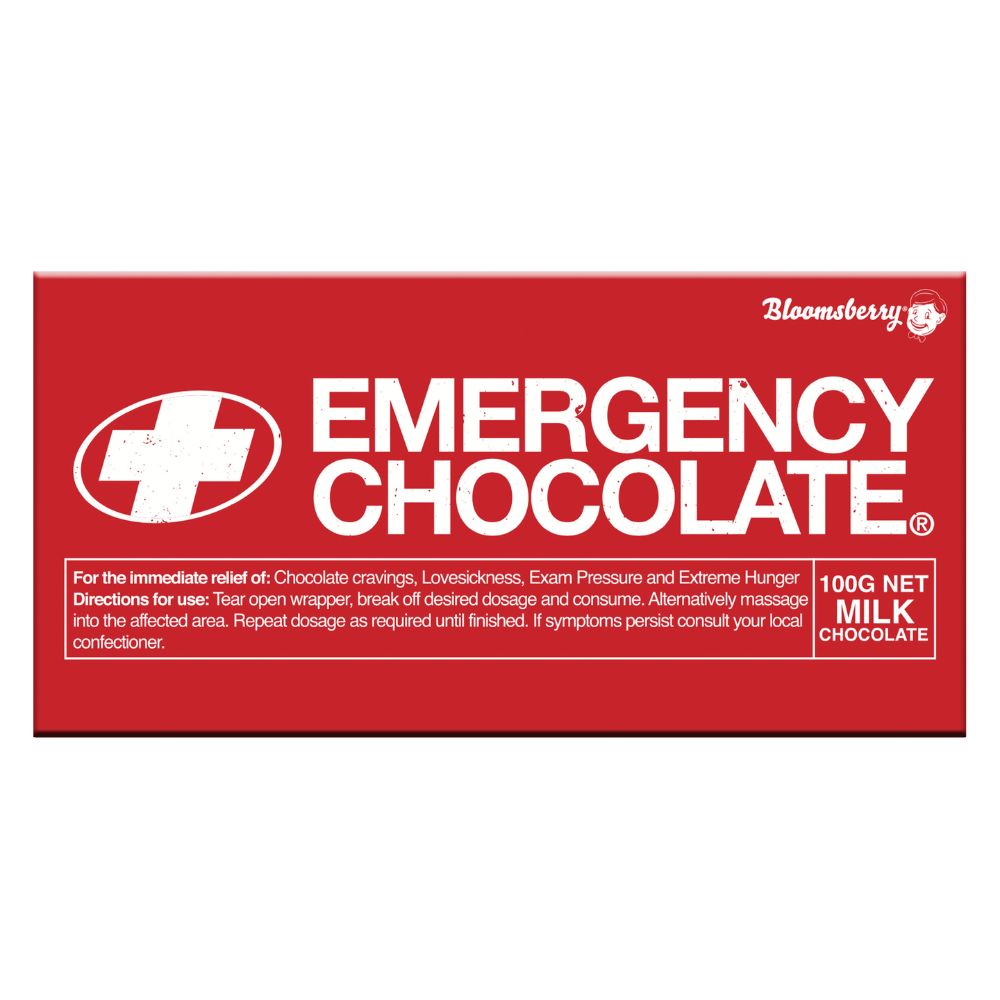 Bloomsberry 'Emergency Chocolate' Milk Chocolate 100g