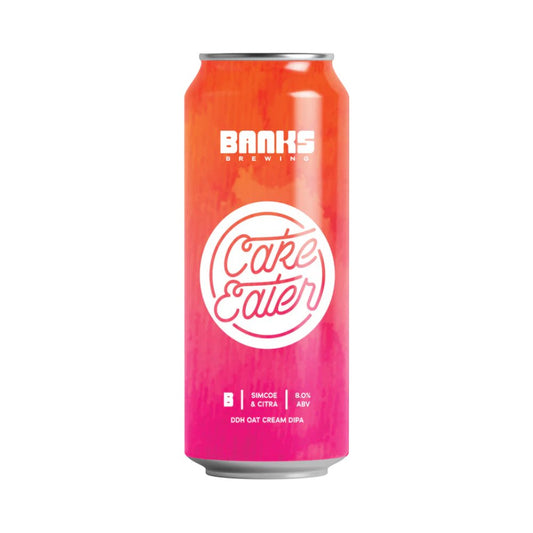 Banks Brewing Cake Eater Simcoe & Citra DDH Oat Cream DIPA 500ml - Harold's Food and Liquor