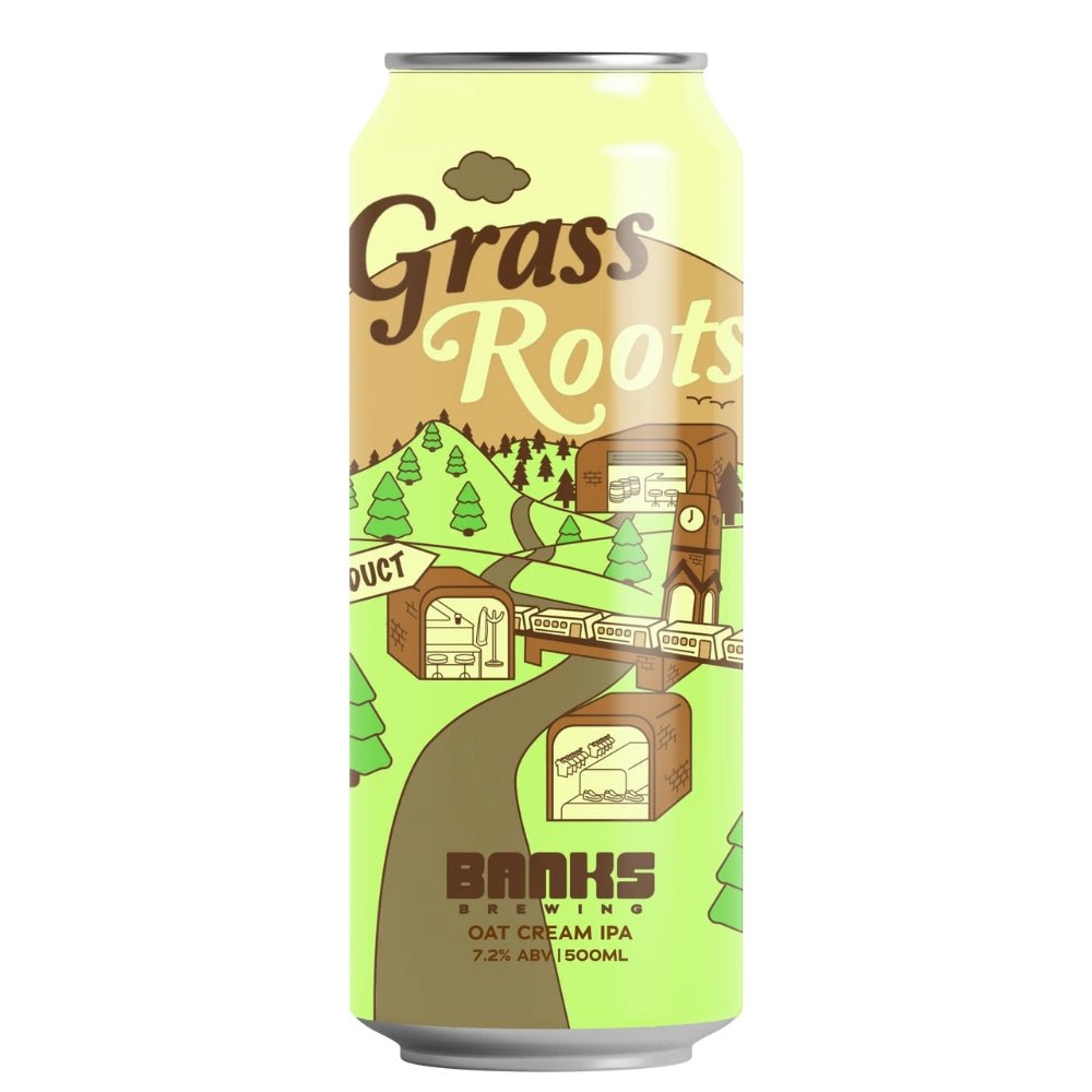 Banks Brewing x Farside Grass Roots Oat Cream IPA 500ml - Harold's Food and Liquor