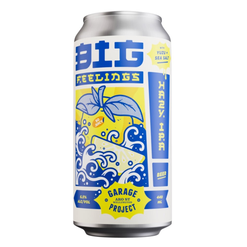 Garage Project Big Feelings Yuzu & Sea Salt Hazy IPA 440ml - Harold's Food and Liquor