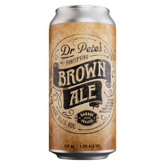 Garage Project Dr Pete's Fortifying Brown Ale 440ml - Harold's Food and Liquor