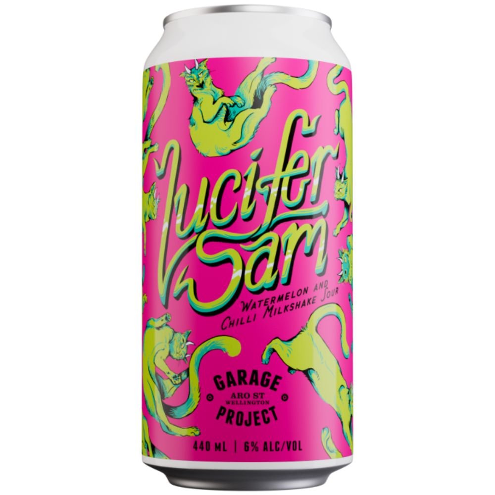 Garage Project Lucifer Sam Watermelon & Chilli Milkshake Sour 440ml - Harold's Food and Liquor