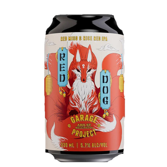 Garage Project Red Dog Red Miso & Rice Red IPA 330ml - Harold's Food and Liquor