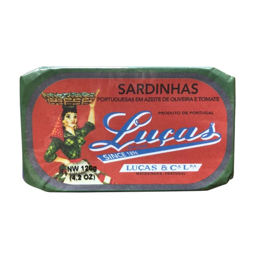 Lucas Sardines in Olive Oil with Tomato 120g - Harold's Food and Liquor