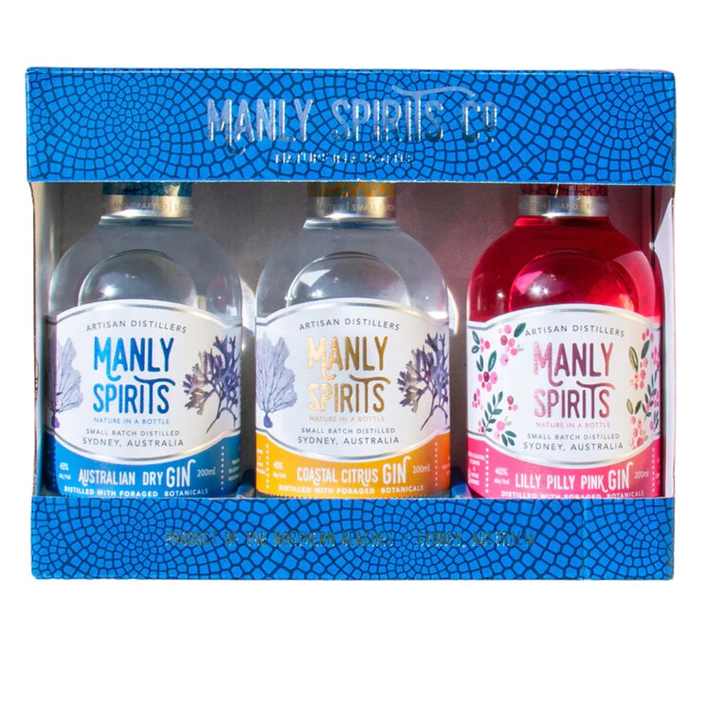 Manly Spirits Co Gin Gift Pack 3 x 200ml - Harold's Food and Liquor