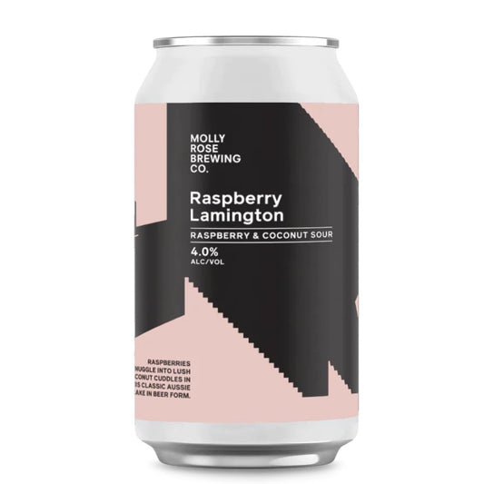 Molly Rose Raspberry Lamington Raspberry & Coconut Sour Ale 375ml - Harold's Food and Liquor