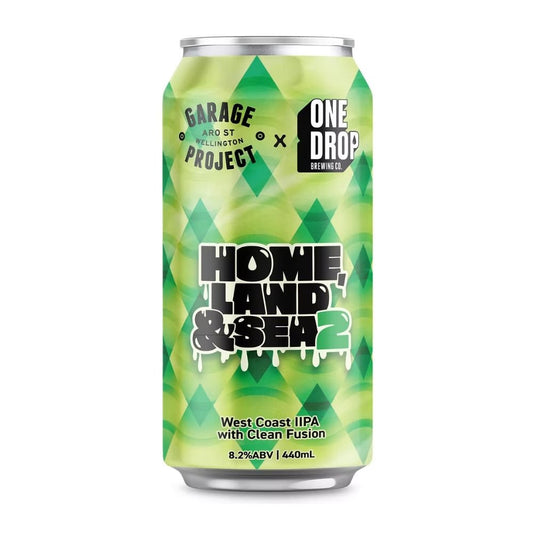 One Drop Brewing x Garage Project Home Land & Sea 2 West Coast IIPA 440ml - Harold's Food and Liquor
