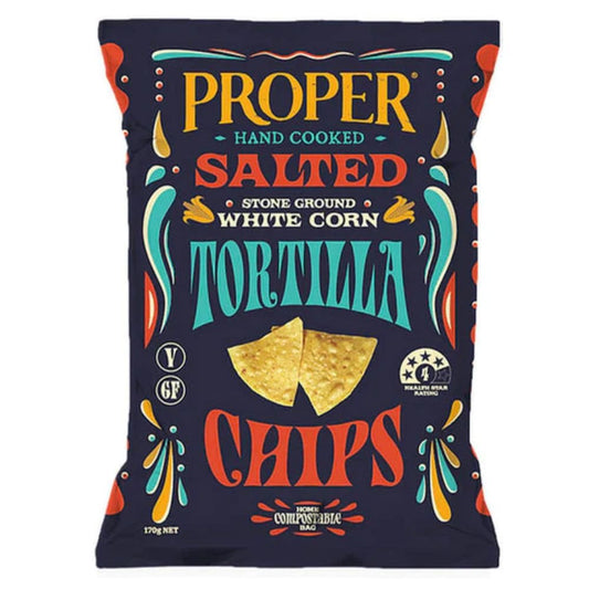 Proper Crisps Tortilla Chips Salted 150g - Harold's Food and Liquor