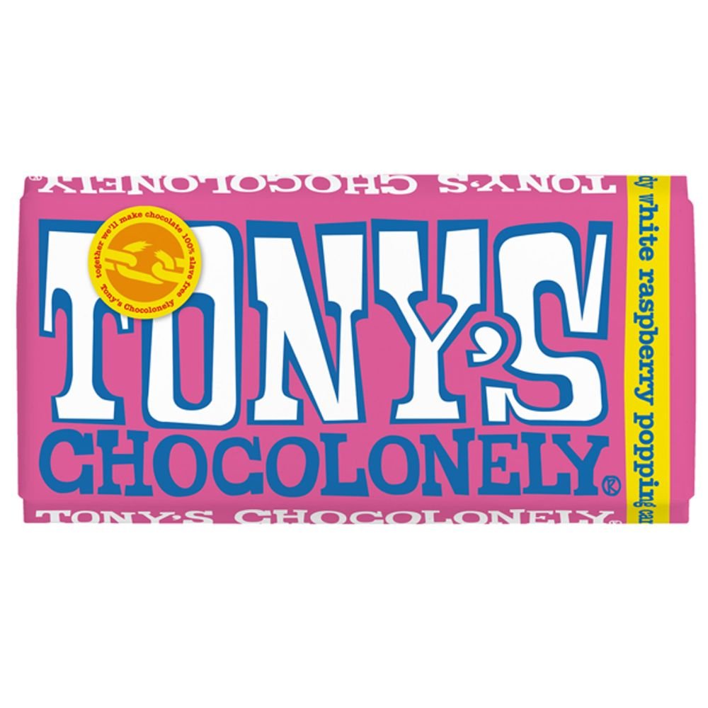 Tony's Chocolonely White Chocolate Raspberry Popping Candy 180g - Harold's Food and Liquor