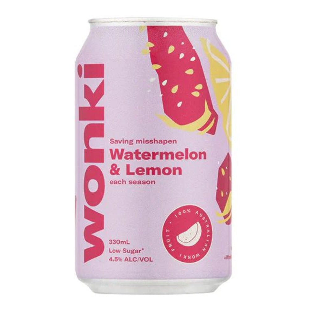 Wonki Watermelon & Lemon Vodka Soda 330ml - Harold's Food and Liquor