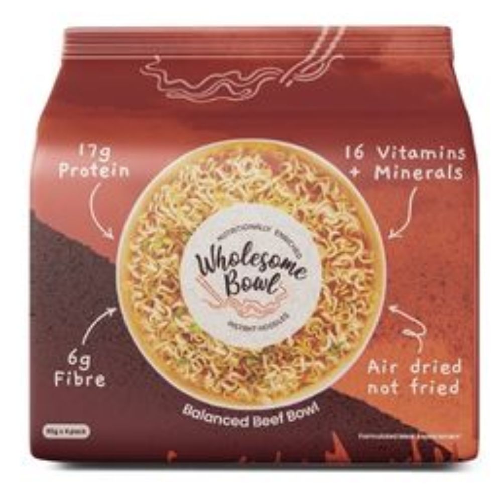Wholesome Bowl Balanced Beef Noodles 90g x 4 Pack